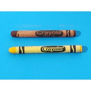 Crayola Discontinued Crayon Indian Red & Dandelion Used Retired‎ Vintage